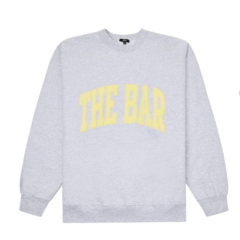 The bar VARSITY SWEATSHIRT LT HEATHER GREY/LEMON